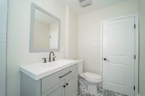 Los Angeles apartment for rent - a bathroom with a sink toilet and a mirror