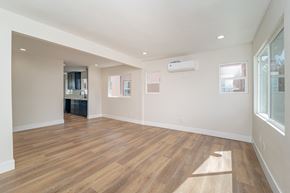 Los Angeles apartment for rent - a living room with a hard wood floor and a window