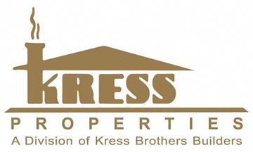 Pittsburgh apartment for rent - A logo for Kress Properties, a division of Kress Brothers Builders, featuring a stylized house with a chimney.
