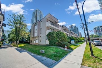 Burnaby apartment for rent - A residential area with apartment buildings and a clear sky.