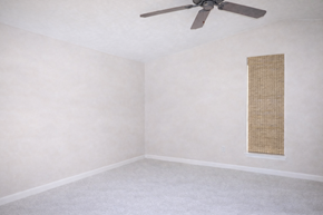 Horseshoe Bay apartment for rent - A room with a ceiling fan and a window covered with a screen.