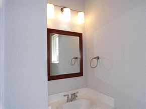 Marble Falls apartment for rent - a bathroom with a sink and a mirror