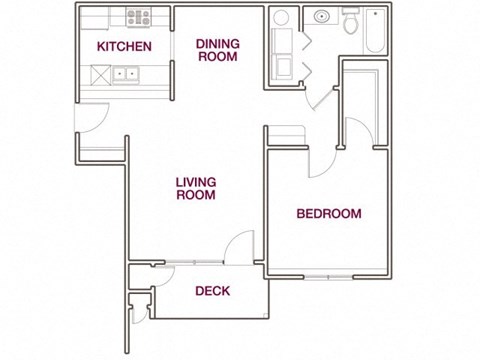 Floor plan for 2 beds, 2 baths, 1050 sqft