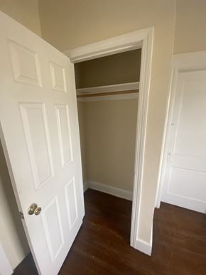 Bridgeport apartment for rent - the closet in the master bedroom is open to the hallway with a door to the