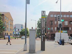 Washington apartment for rent - A street scene with a pedestrian crossing the road.
