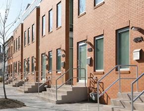 Washington apartment for rent - A red brick building with the number 46A on the door.