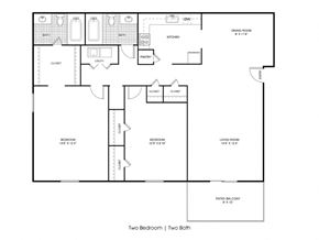 Augusta apartment for rent - the first floor plan of a 2 bedroom 2100 sq ft house