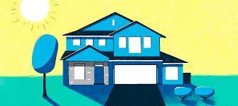 Newark house for rent - a painting of a house with the sun behind it