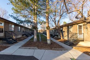 Lakewood apartment for rent - our apartments have a sidewalk and trees in front of them