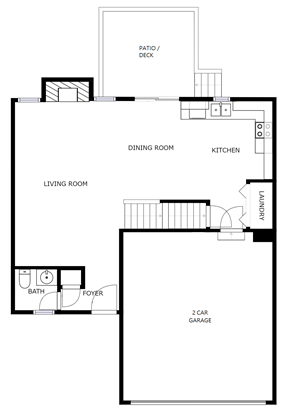 Lenexa apartment for rent - a blueprint of a floor plan of a house
