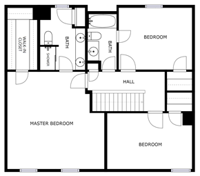 Lenexa apartment for rent - a blueprint of a floor plan of a house