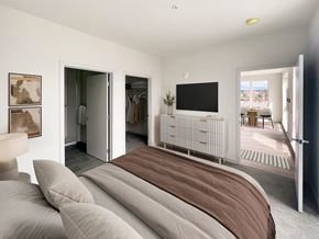 Worcester apartment for rent - B8 Bedroom, Closet, and Bathroom The Revington