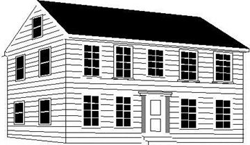 Ranger house for rent - a drawing of a white house with a black roof