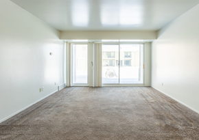 Newport apartment for rent - an empty living room with white walls and a carpet