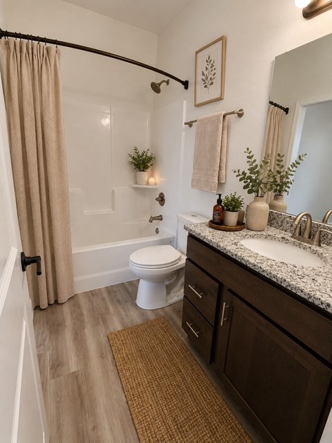 Floor plan for 2 beds, 2 baths