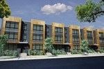 Newark apartment for rent - a rendering of a row of buildings with trees in front of them