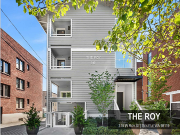 Seattle apartment for rent - a rendering of the renovated facade of the apartment building