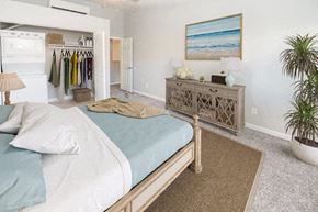 Long Branch apartment for rent - a bedroom with a bed and a dresser