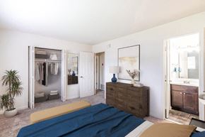 Piscataway apartment for rent - a bedroom with a bed and a dresser and a closet