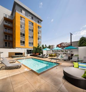 Los Angeles apartment for rent - Pool with lounge seating