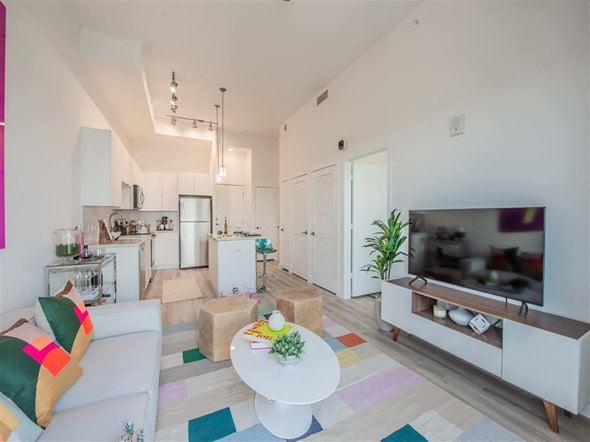 Miami apartment for rent - Living Area With TV at Altis Little Havana, Miami, FL