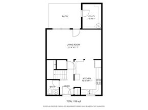 Jacksonville house for rent - A black and white image of a floor plan for a 188 sq.ft. home.