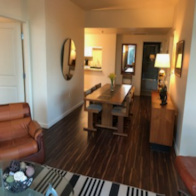 Palo Alto apartment for rent - a living room and dining room with a couch and a table