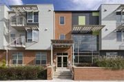 Camden apartment for rent - the front of a building with a glass door