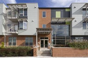Camden apartment for rent - the front of a building with a glass door
