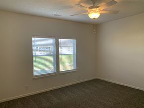 Lafayette apartment for rent - a living room with two windows and a ceiling fan