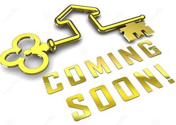 Clinton house for rent - the 3d rendering of the words coming soon with a gold key