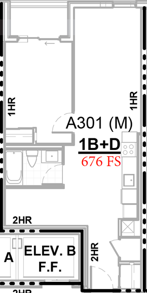 Toronto apartment for rent - a floor plan of a room with a desk and a chair