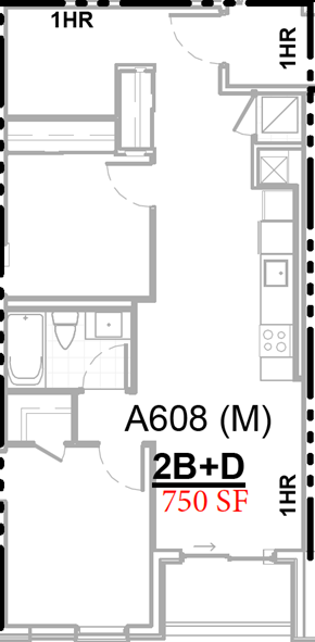 Toronto apartment for rent - a floor plan of a house with a bedroom and a bathroom
