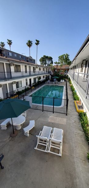 Valley Village apartment for rent - a view of the pool at the resort at long beach