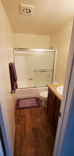 El Cajon apartment for rent - a bathroom with a toilet and a shower