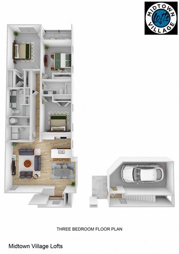 Shelby Township apartment for rent - a floor plan of a house with a bedroom and a living room