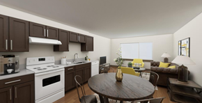 Seattle apartment for rent - a kitchen and living room of an apartment