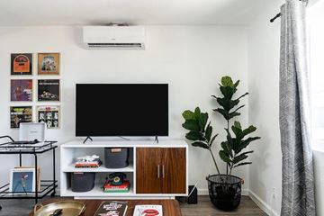 San Diego house for rent - a living room with a television and a plant