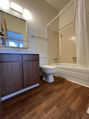 Fort Collins apartment for rent - a bathroom with a toilet and a shower