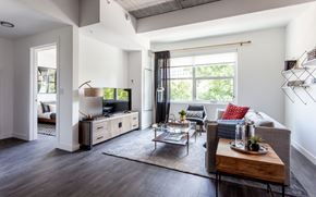 Evanston apartment for rent - Contemporary one bedroom apartments with plank flooring and loft style ceilings