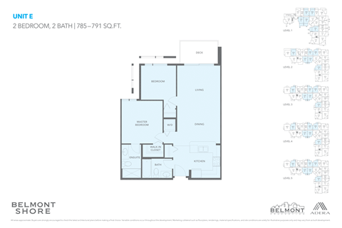 Floor plan for 2 beds, 2 baths, 790 sqft