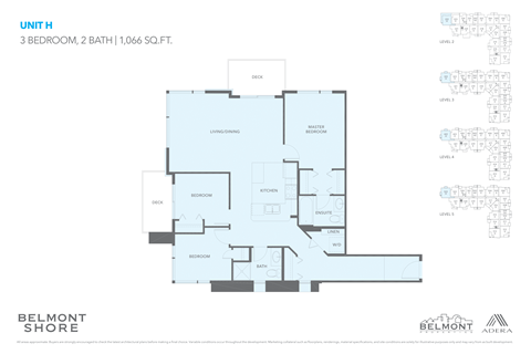 Floor plan for 3 beds, 2 baths