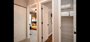 Greer house for rent - the closets in the master bedroom are open to the living room