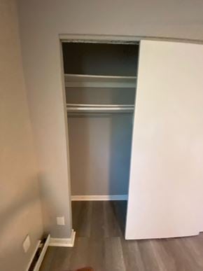 Cincinnati apartment for rent - A white door is open to a room with a shelf.