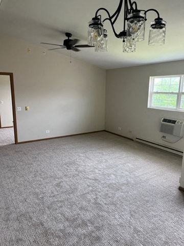 Round Lake Beach apartment for rent - an empty living room with a ceiling fan