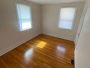 Omaha apartment for rent - A room with wooden flooring and two windows.