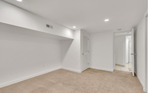 Washington apartment for rent - a bedroom with white walls and carpet and a closet