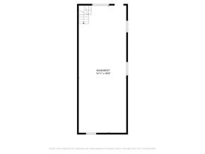 Clairton house for rent - A floor plan for a basement with the measurements 14'11" x 39".