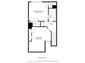 Jacksonville house for rent - A black and white image of a floor plan for a 1400 square foot home.