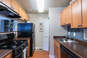 Laurel apartment for rent - a kitchen with a stove refrigerator and sink